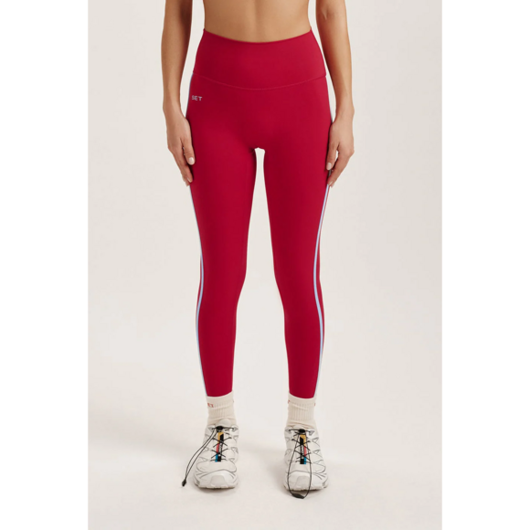 VERSE Pants - VERSE SET ACTIVE SPORTBODY SPORTY STRIPE LEGGINGS in Red